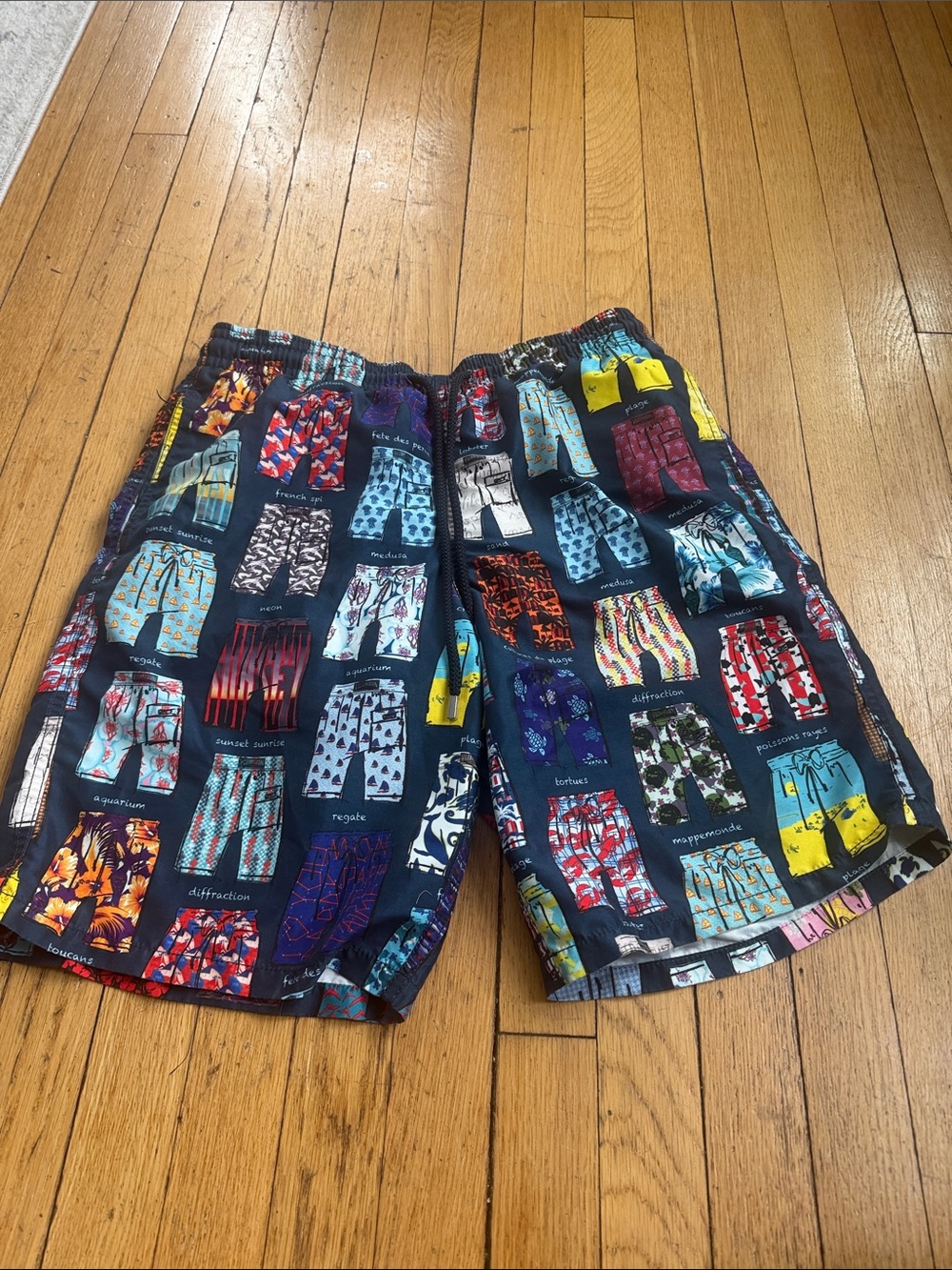 Vilebrequin Navy Multi-Print Swim Board Shorts